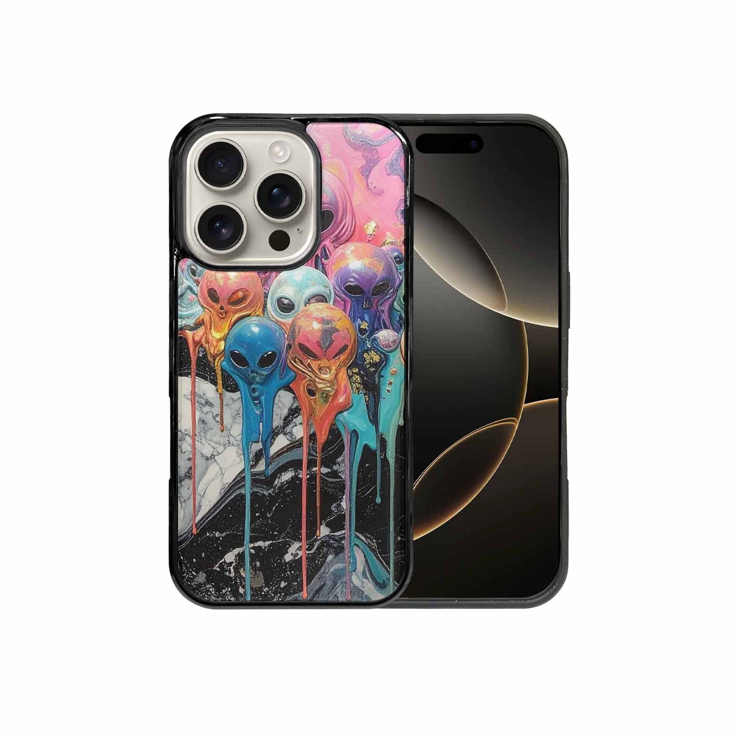 iPhone 16 Pro Case — Aliens Marblemelting Aliens Pa L2w Personalized, Custom Phone Case