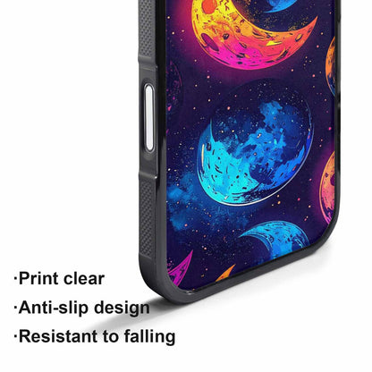 iPhone 17 Pro Max Case — Neon Winter Moon Cartoon Cute, Custom Printed Phone Case