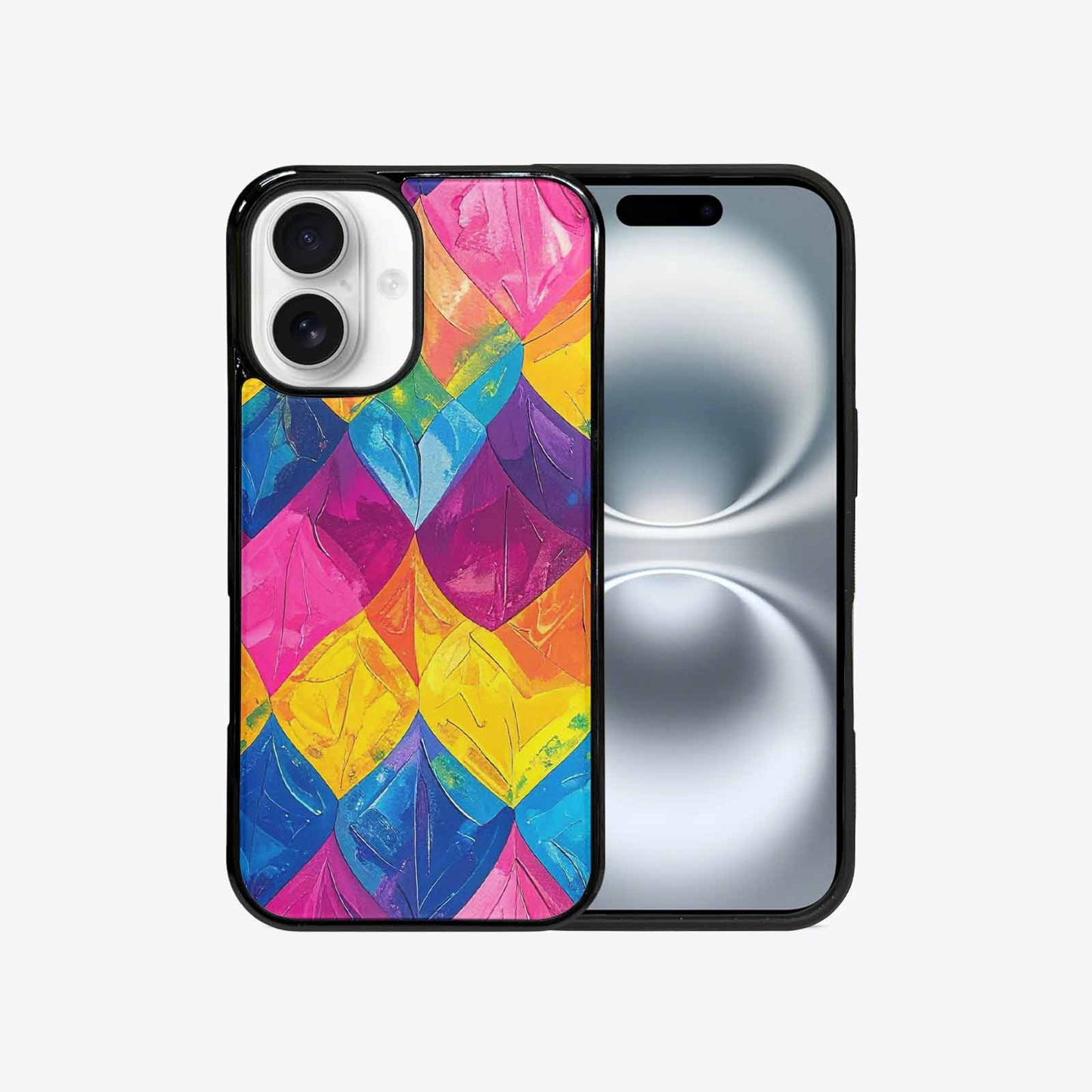 iPhone 16 Case — Pansexual Flag Color Theme Small Rainbow, Custom Printed Phone Case