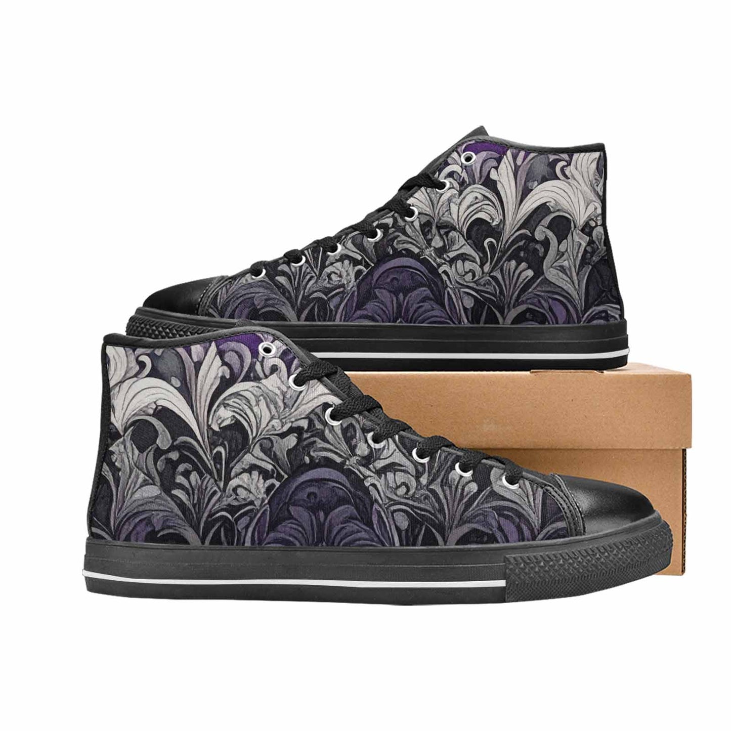 MEN'S Asexual Flag Color High Top Canvas Y2K Shoes