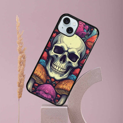 iPhone 15 Plus Case — Mushroom Skull, Custom Printed Phone Case