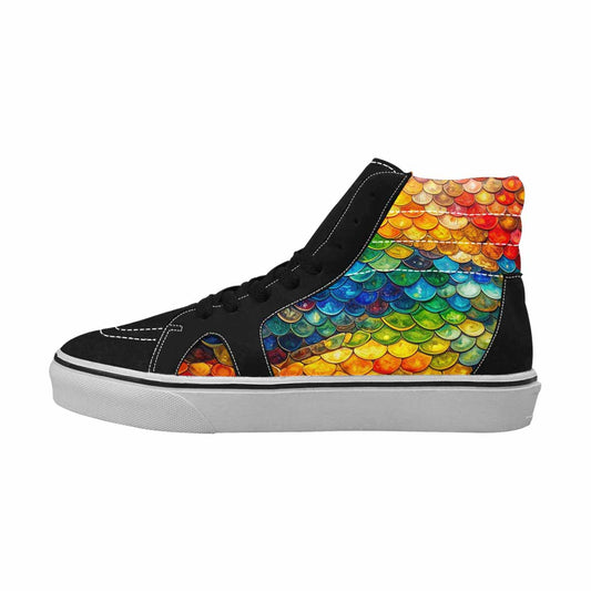 MEN'S Reptile Scale High Top Canvas Cottagecore Sneakers