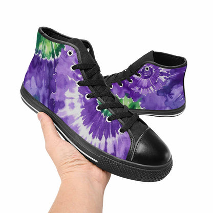 MEN'S Tie Dye - High Top Canvas Wallpaper Art Sneakers