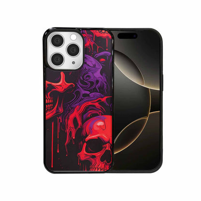 iPhone 15 Pro Max Case — Red Purple Skeletons Neon Drip Melting, Custom Art Phone Cover