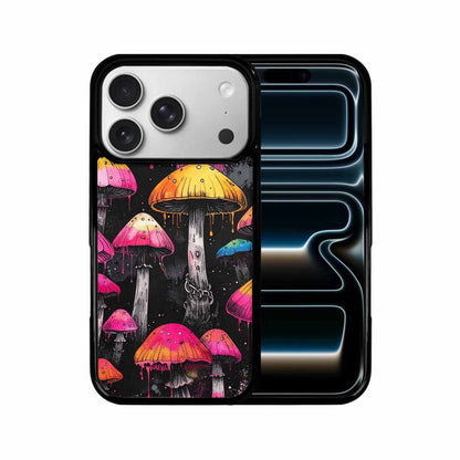 iPhone 17 Pro Case — Rainbow Drip Mushrooms Black Pink Original, Custom Art Phone Cover
