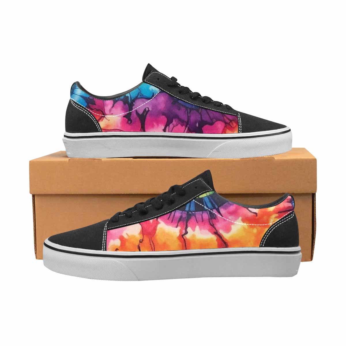 WOMEN'S Tie Lace-Up Canvas Vibrant Chaos Sneakers