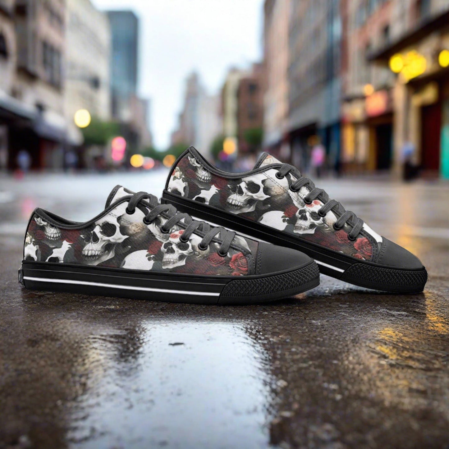 Cherry Blossom Navy Indigo Unique Bold Art - Freaky Shoes | Custom Art Sneakers