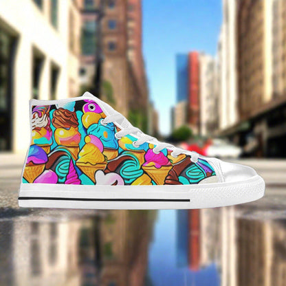 Cyberpunk Green Emerald Vivid WOMEN Bold Art - Freaky Shoes | Custom Art Sneakers