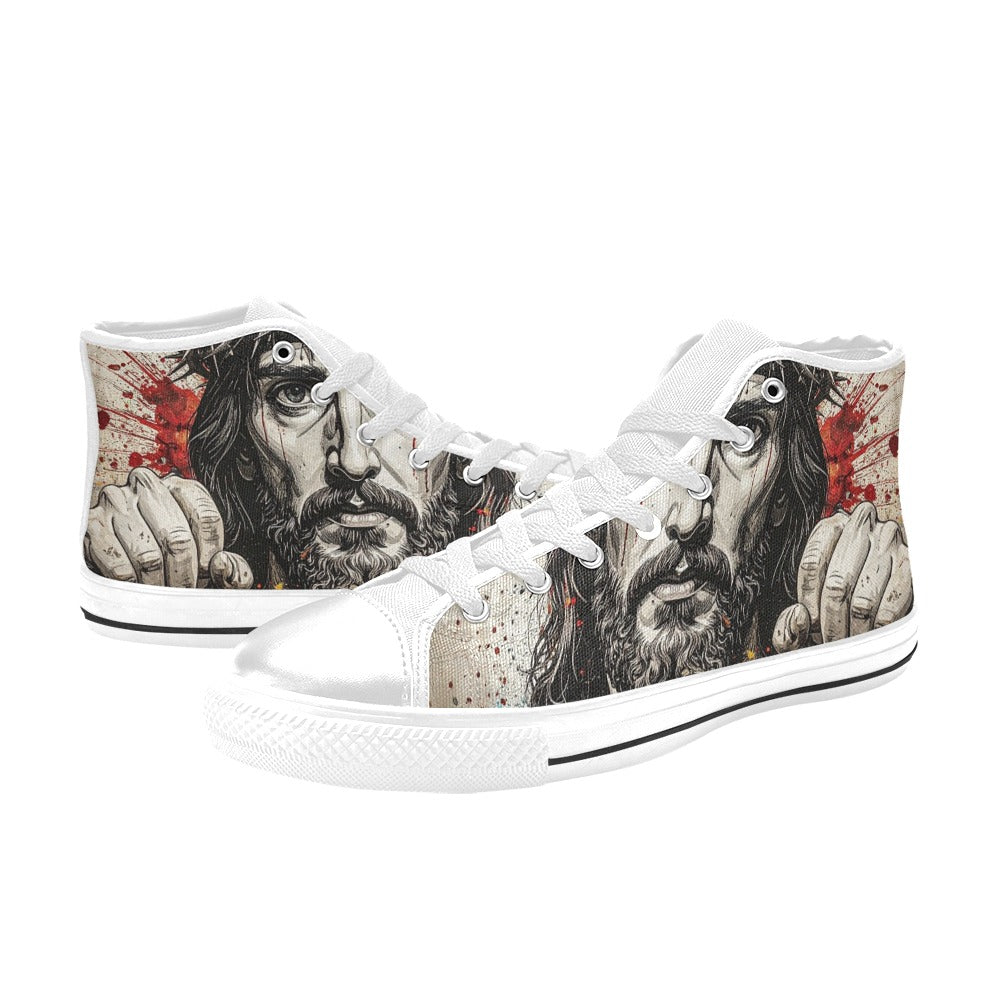 MEN'S Jesus_Ht_07 Men’S High Top Canvas Aesthetic Sneakers