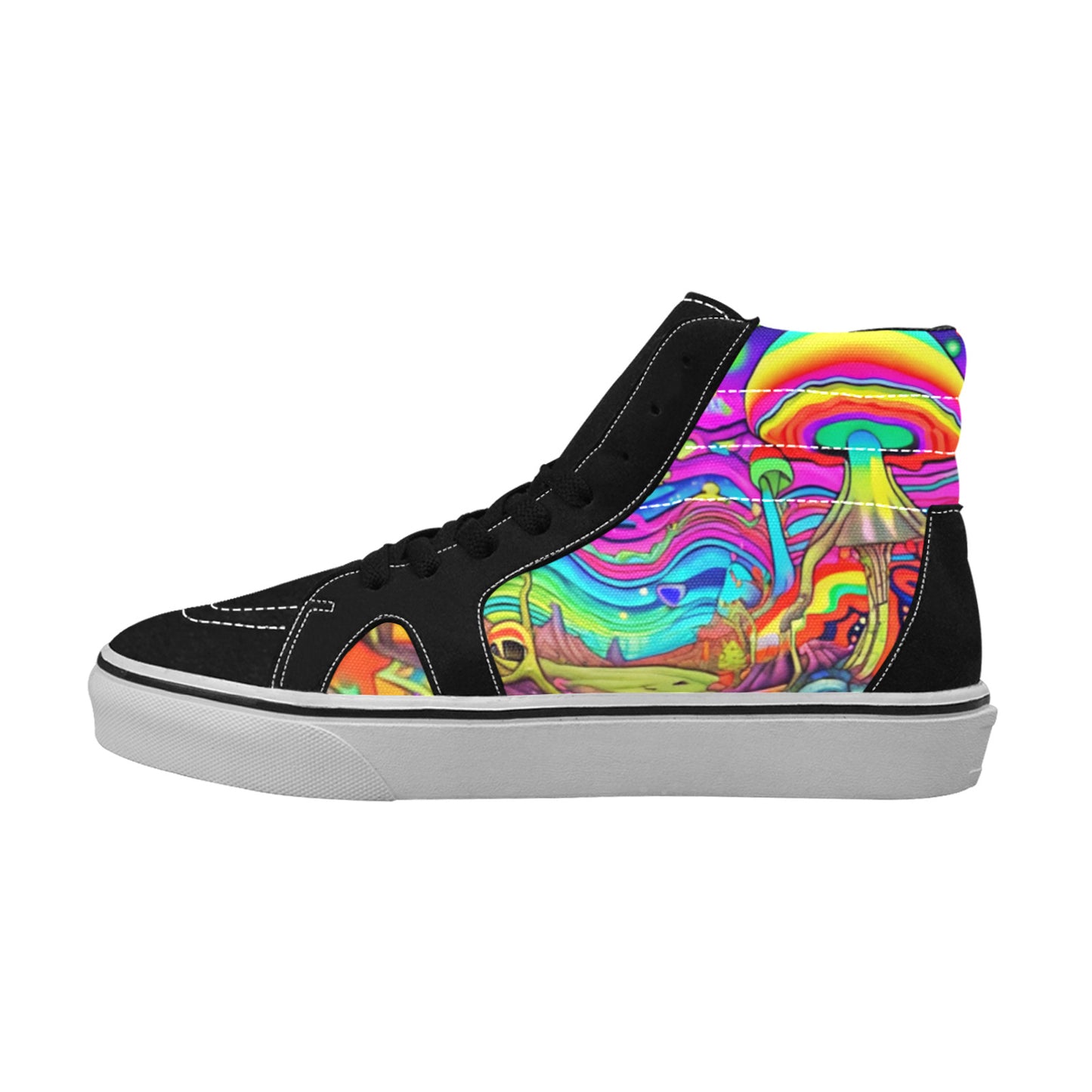 MEN'S Trippy Acid World Art High Top Skateboarding Dreamcore Shoes
