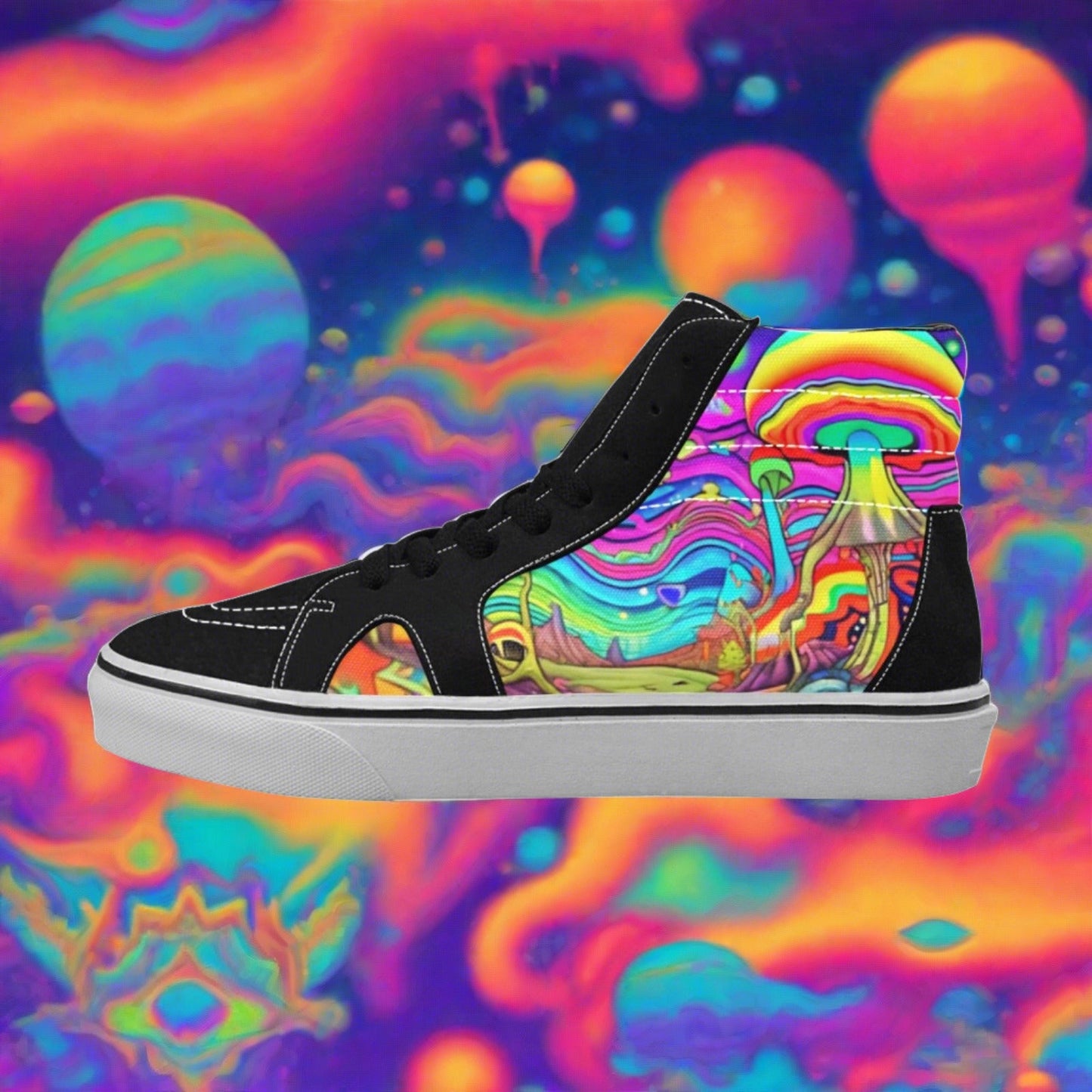 Mermaid White Gold Custom WOMEN Bold Art - Freaky Shoes | Custom Art Sneakers