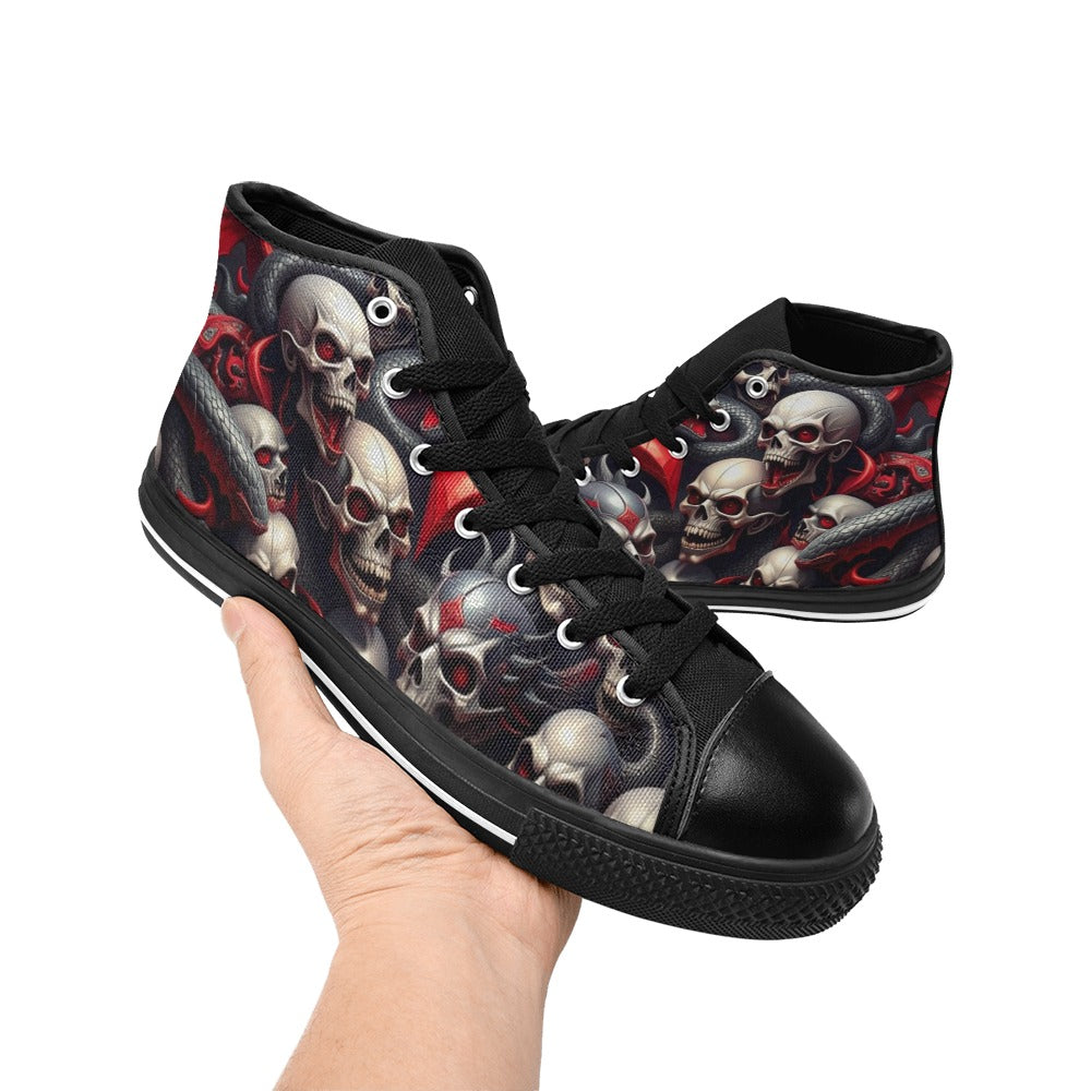 MEN'S Snake Dagger Skull Dark High Top Canvas Aesthetic Sneakers