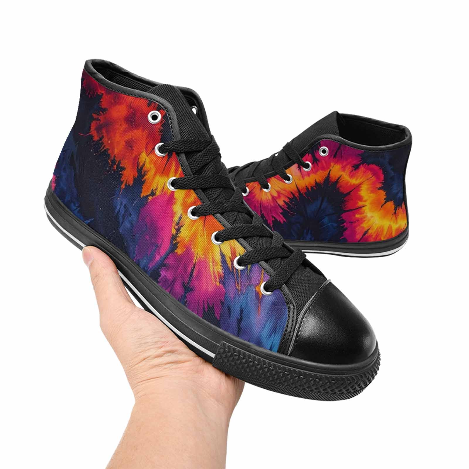 MEN'S Tie Dye Dark High Top Canvas Dreamcore Sneakers