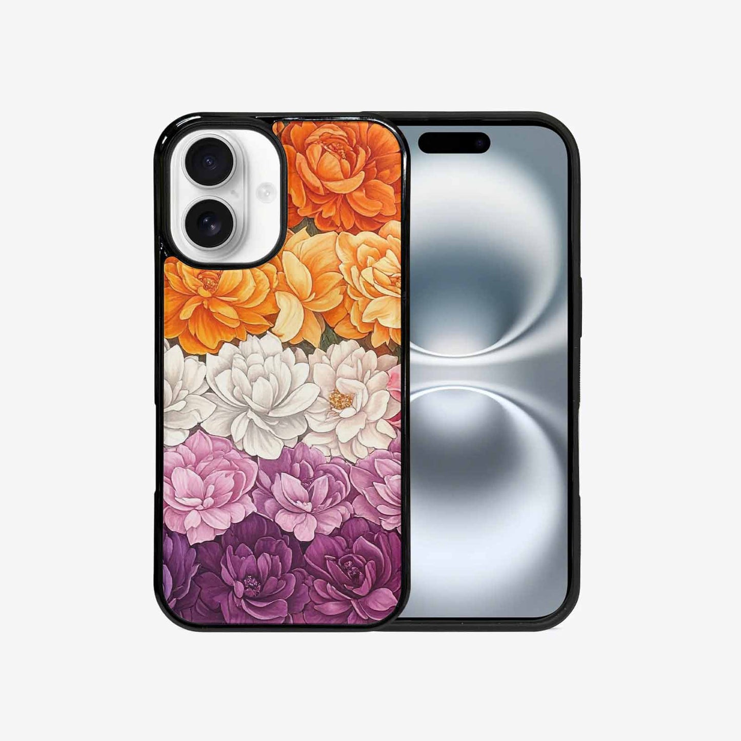 iPhone 16 Case — Lesbian Flag Color Theme Small Rainbow, Unique Phone Case Design