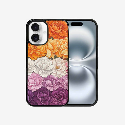 iPhone 16 Case — Lesbian Flag Color Theme Small Rainbow, Unique Phone Case Design