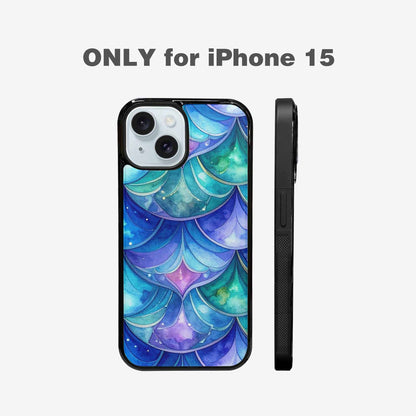 iPhone 15 Case — Mermaid Scale Art Pattern, Custom Designed Case Cover