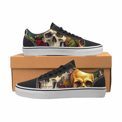 WOMEN'S Skulls  Camo Skulls Lace-Up Canvas Aesthetic Custom Shoes