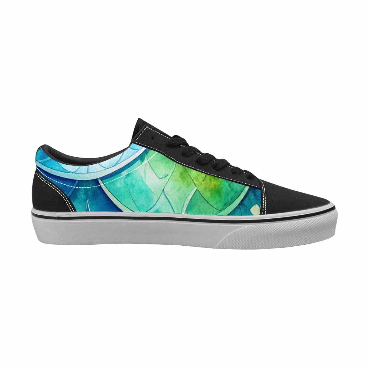 MEN'S Mermaid Scale Canvas Lace-Up Cottagecore Sneakers