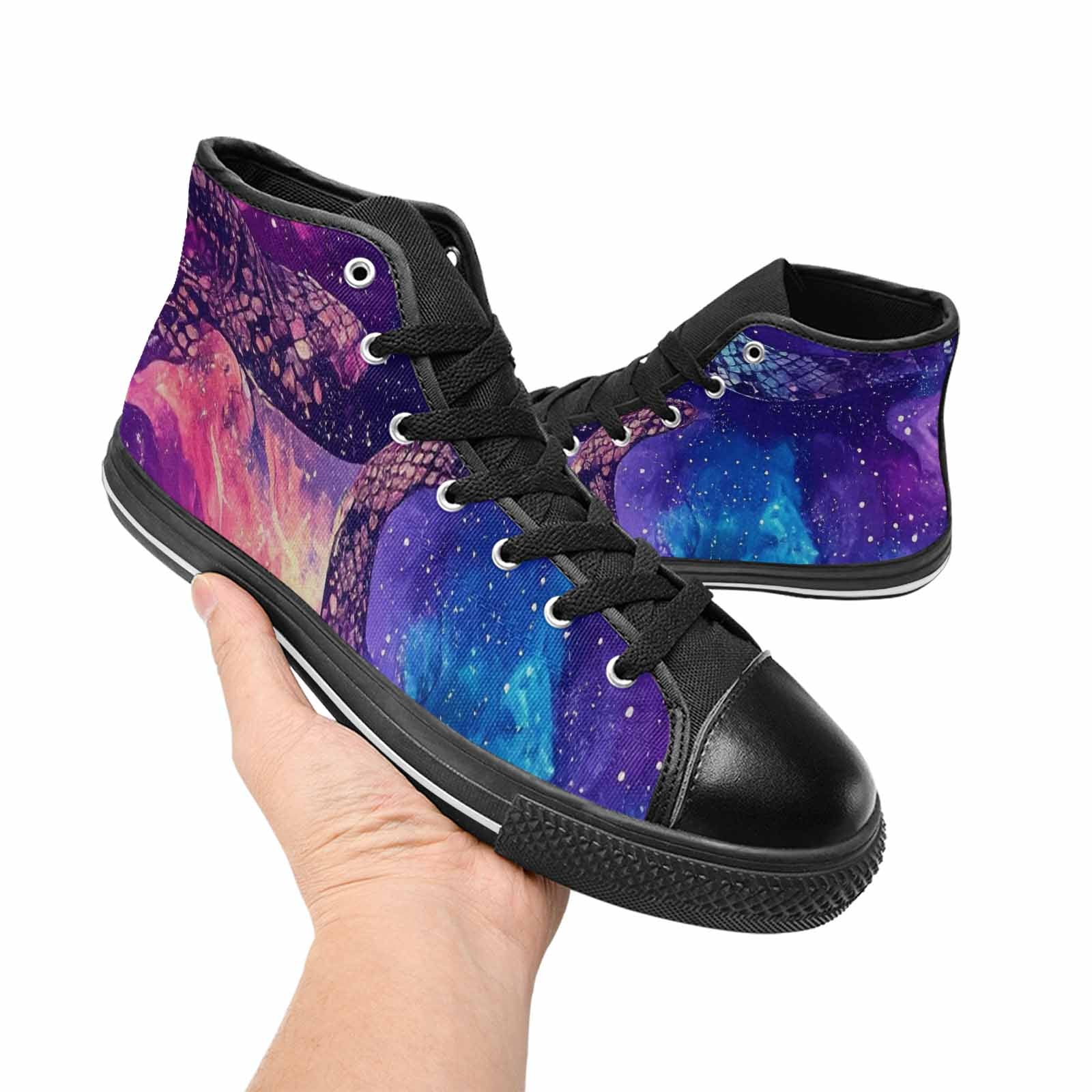 MEN'S Galaxy Snake Print High Top Canvas Y2K Custom Sneakers