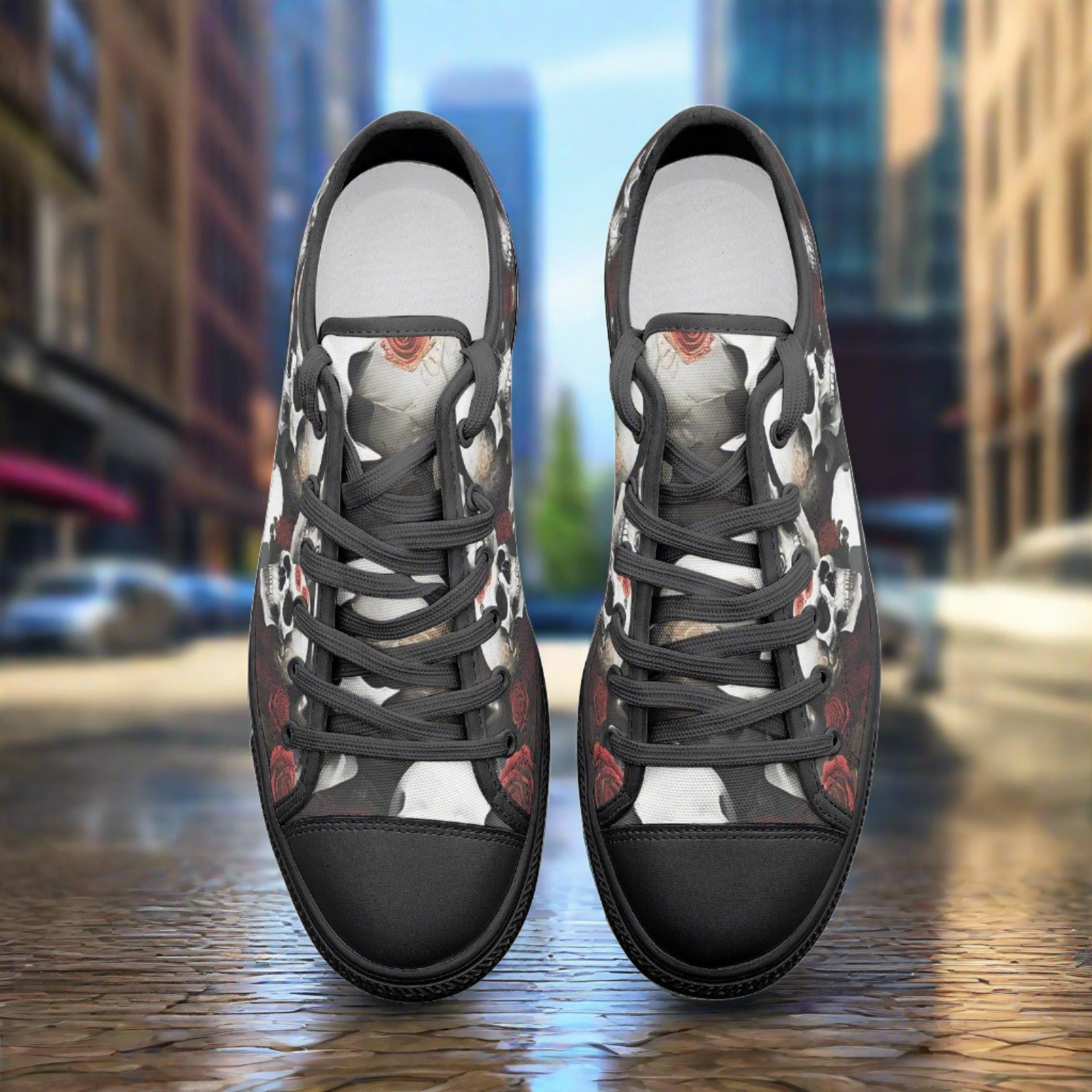 Cherry Blossom Navy Indigo Unique Bold Art - Freaky Shoes | Custom Art Sneakers