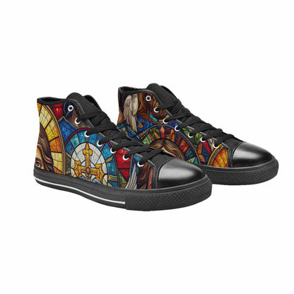 WOMEN'S Jesus Face Small High Top Canvas Y2K Custom Sneakers