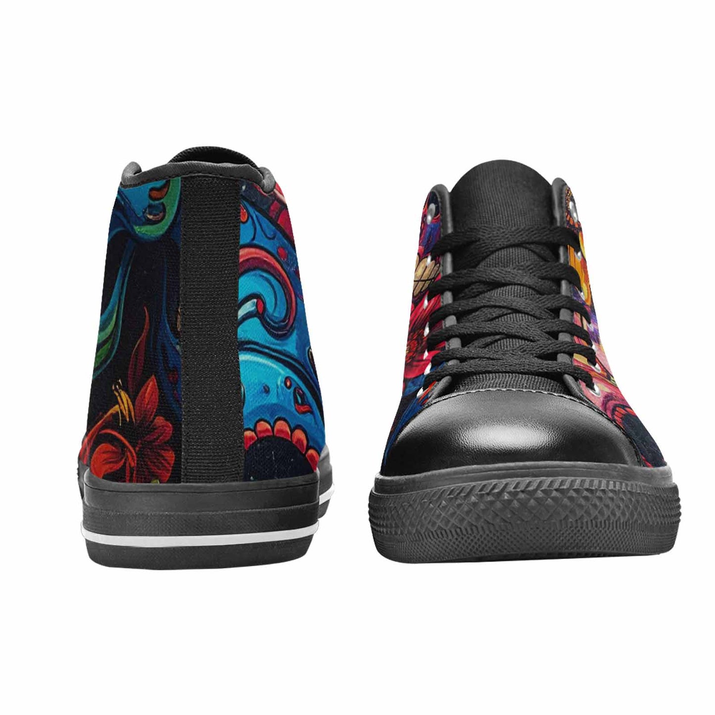 MEN'S Graffiti Skull High Top Canvas Y2K Custom Shoes