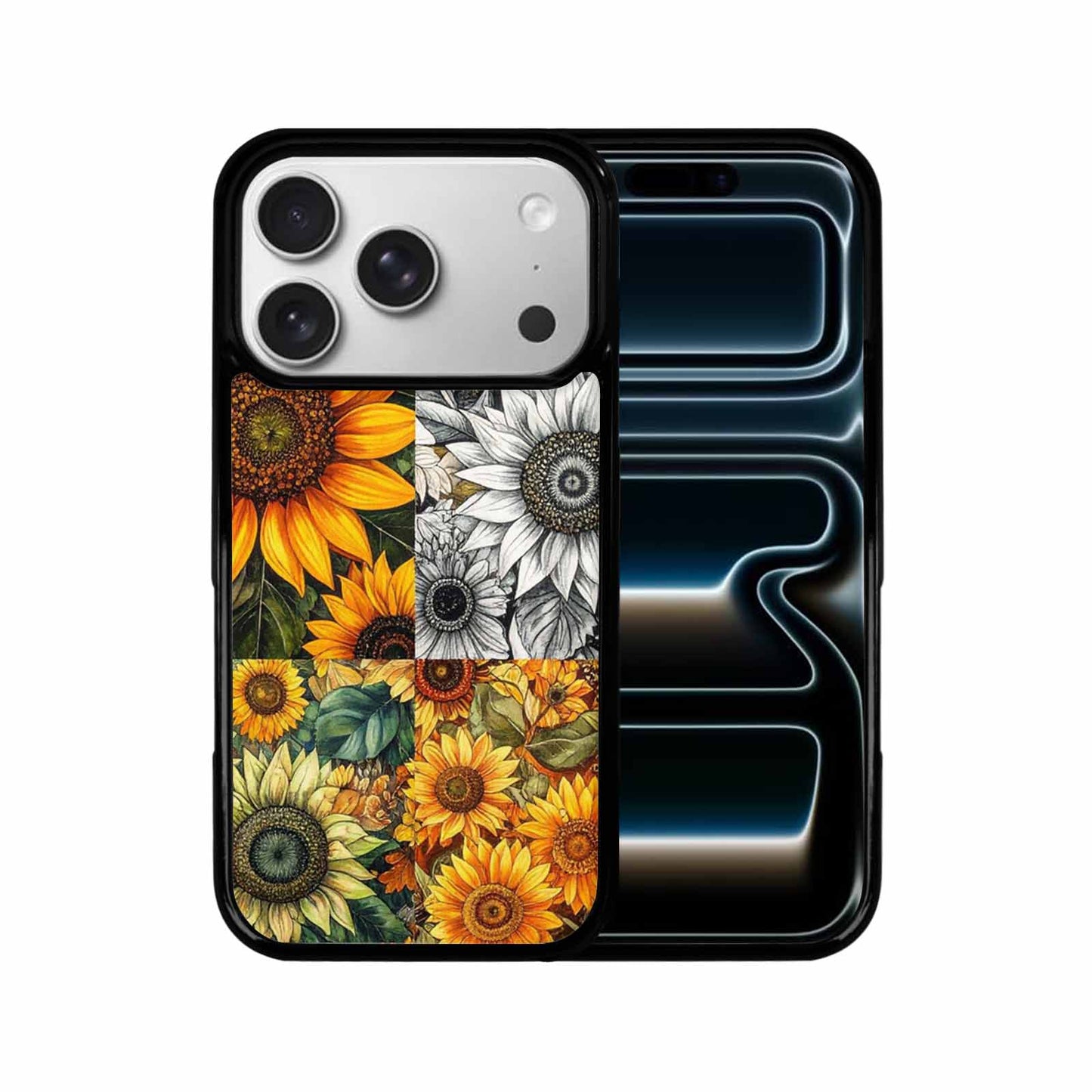 iPhone 17 Pro Case — Small Sunflower Pattern Randomly Varying Floral, Custom Printed Phone Case
