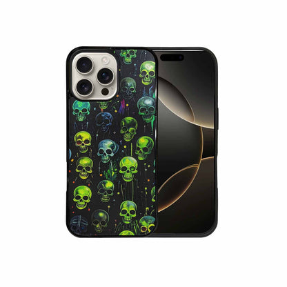iPhone 16 Pro Max Case — Skeletons Neon Green Glowskele Egb, Custom Made Phone Cover