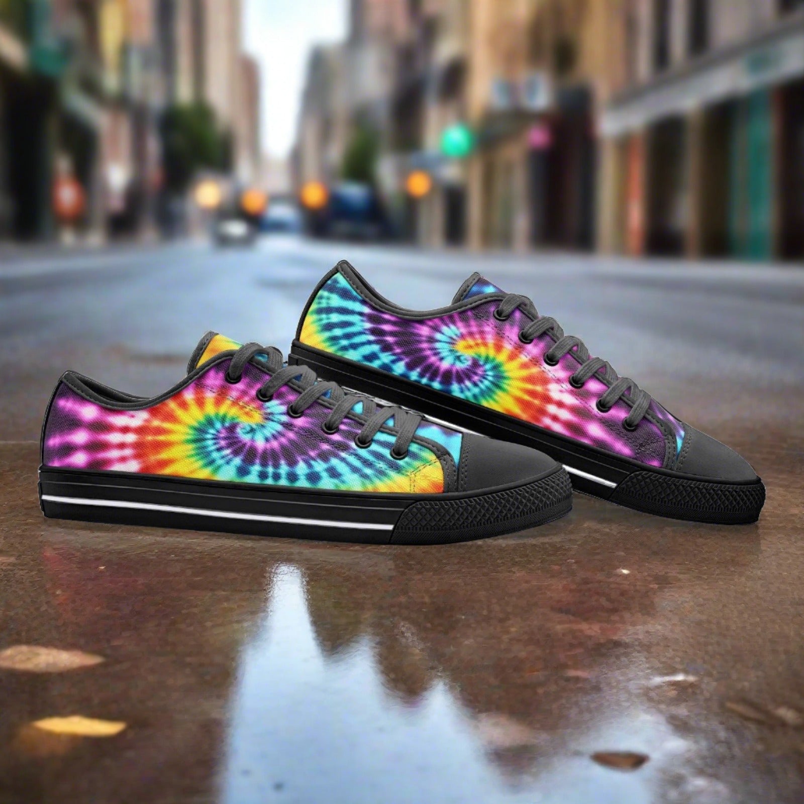 Koi Magenta Gold Wearable Bold Art - Freaky Shoes | Custom Art Sneakers