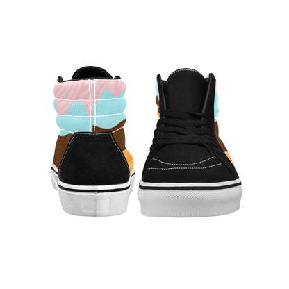 MEN'S Ice Cream Art Melting High Top Skateboarding Vibrant Chaos Sneakers