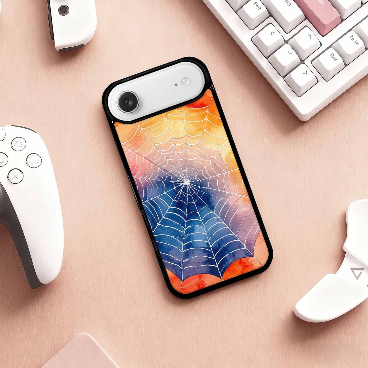 iPhone 17 Air Case — Glossy Southwestern Geometric Spider Original Art, Custom Printed Phone Case