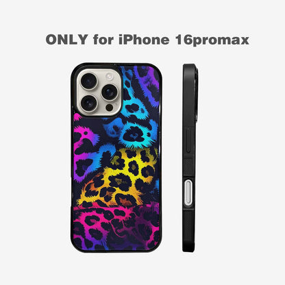 iPhone 16 Pro Max Case — Leopard Print Neon, Custom Printed Phone Case
