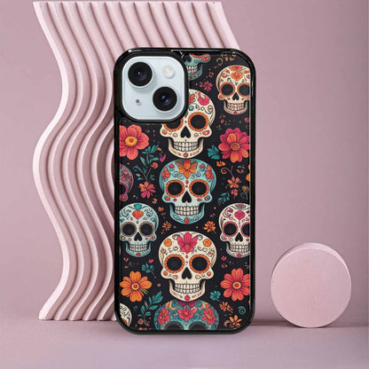 iPhone 15 Case — Dia De Los Muertos Sugar Skull, Custom Phone Case