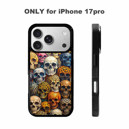iPhone 17 Pro Case — Skulls Pattern Hundreds Of Sma Gothic, Custom Art Phone Cover