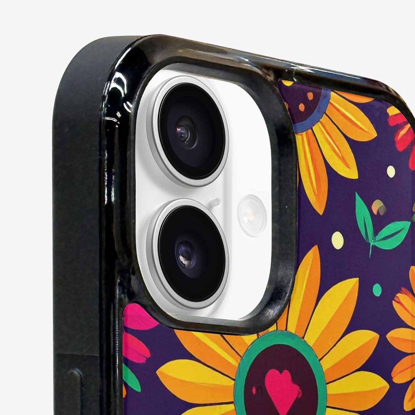 iPhone 16 Plus Case — Sunflowers And Skulls, Custom Printed Phone Case