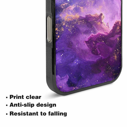 iPhone 16 Pro Case — Purple Color Tones Nebula Texture With, Custom Designed Case Cover