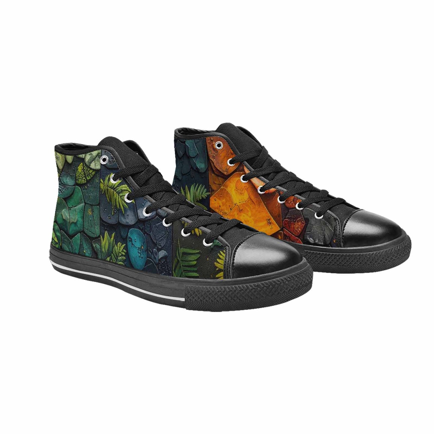 MEN'S Dinosaur Silhouette High Top Canvas Cottagecore Shoes