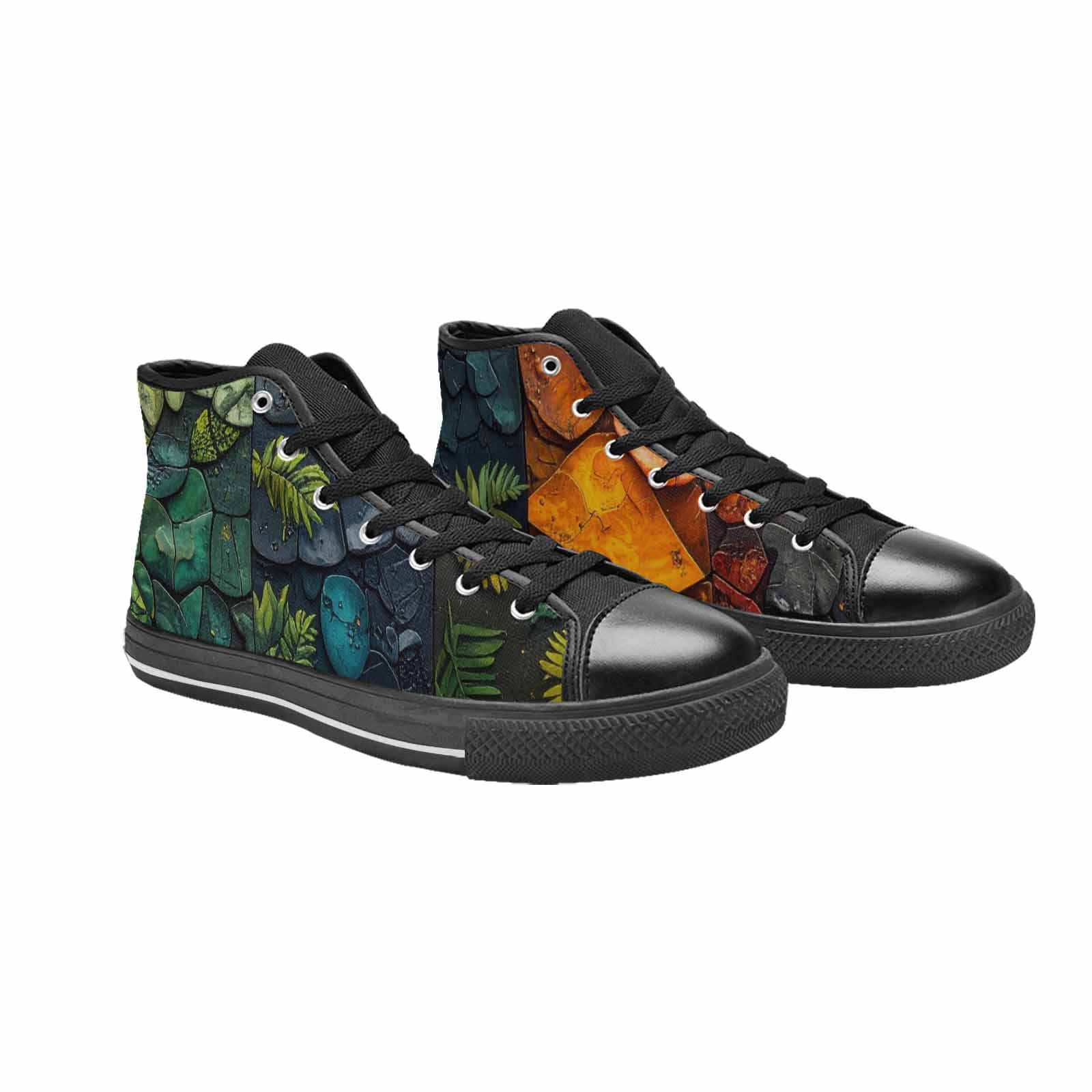 MEN'S Dinosaur Silhouette High Top Canvas Cottagecore Shoes