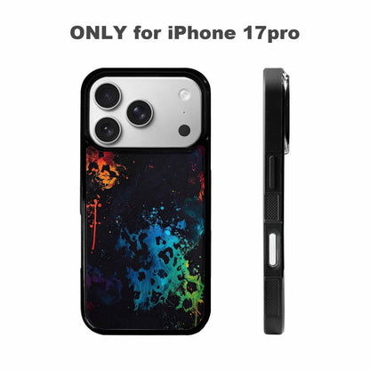 iPhone 17 Pro Case — Color Style Deep Blacks Animal Print, Custom Art Phone Cover
