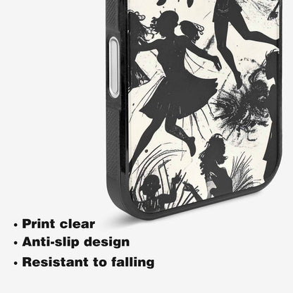 iPhone 16 Case — Bold Dancing Figure Line Art Pattern, Personalized Phone Case