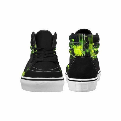 MEN'S Skeletons × Neon Green High Top Canvas Dreamcore Custom Shoes