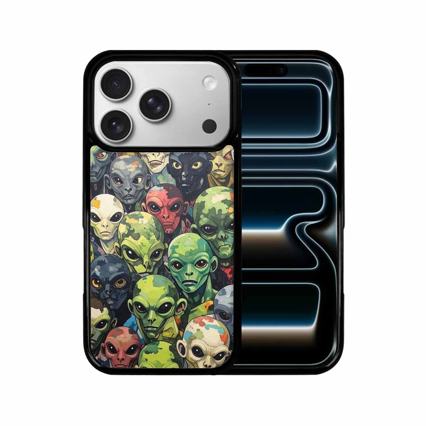 iPhone 17 Pro Case — Aliens Camo Aliens Pattern Hundreds Alien, Custom Art Phone Cover