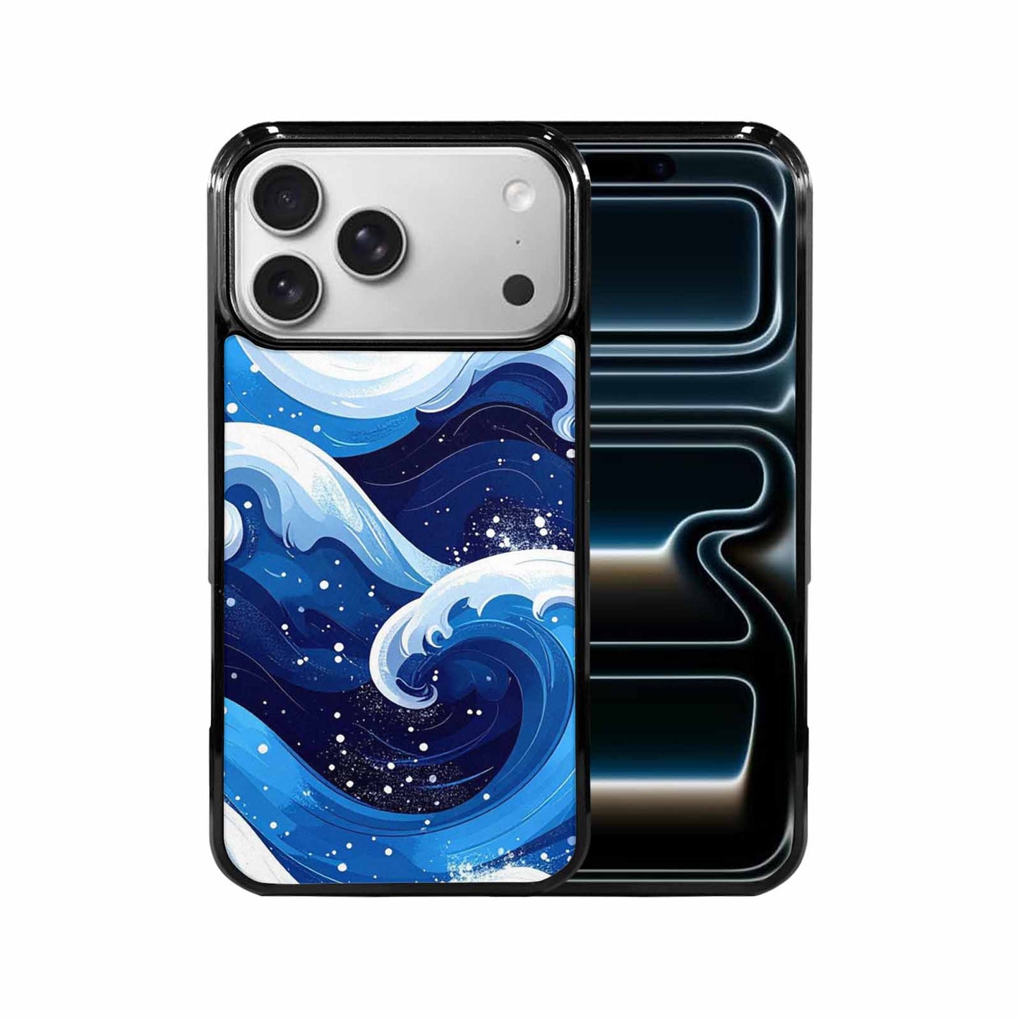 iPhone 17 Pro Max Case — Glossy Winter Wave Cartoon Cute, Custom Print Case Cover