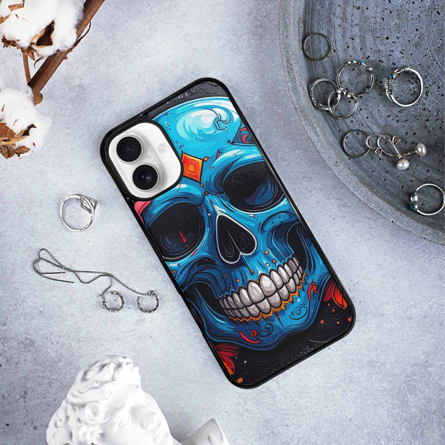 iPhone 16 Plus Case — Graffiti Skull Art Seamless Pattern Vibrant, Personalized Phone Case