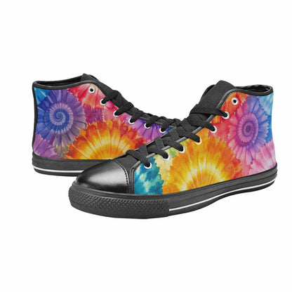 MEN'S Tie Dye Swirl High Top Canvas Cottagecore Shoes