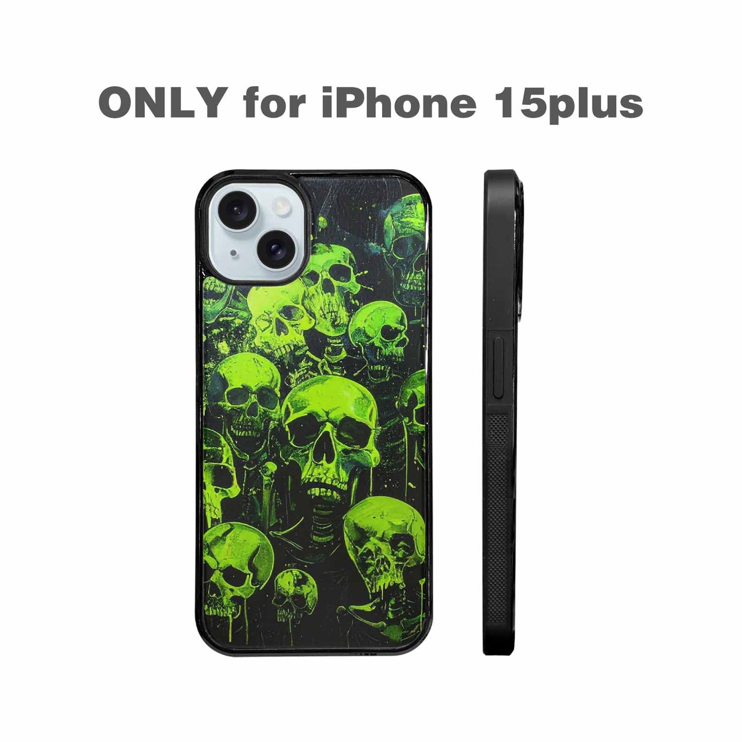 iPhone 15 Plus Case — Skeletons Neon Green Glowskele Ou7 Personalized, Customized Protective Case