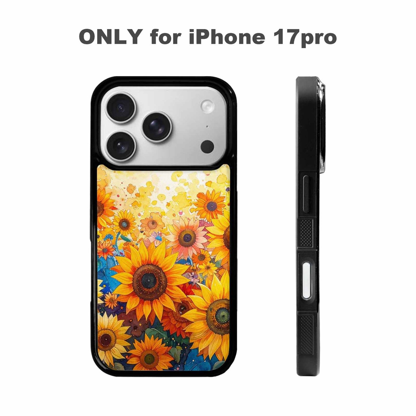 iPhone 17 Pro Case — Full Color Vibrant Sunflower Burst Floral, Custom Designed Case Cover