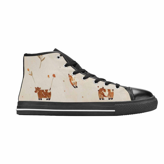 WOMEN'S Cow Animal Print High Top Canvas Neon Fantasy Custom Shoes