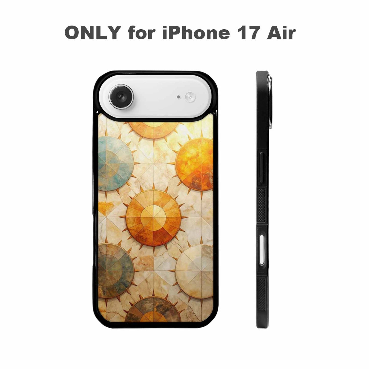 iPhone 17 Air Case — Distressed Marble Sun Disc Original Art, Custom Printed Phone Case