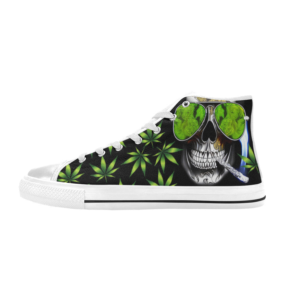 MEN'S Cc 420 Skull Weed High Top Canvas Dark Academia Sneakers
